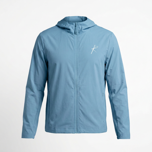 Blue windbreaker with corrected colour and matching ghost mannequin shape